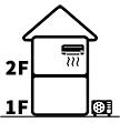 室内機2F室外機1F